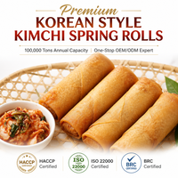 Rollos de Primavera Congelados Kimchi de Primera Calidad al por Mayor, Sabor a Vegetales Picantes, Crujientes y Fritos para Restaurantes y HoReCa