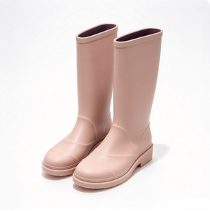 Botas de Lluvia Impermeables de PU para Mujer, a Media Pantorrilla, con Punta Redonda, Cálidas y Ligeras, Zapatos de Goma para Invierno - Product Image 4