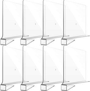 Diviseurs d'étagère multifonctionnels en plastique acrylique pour placards en bois, étagères et organisateurs - Product Image 5