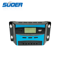 Contrôleur de charge solaire intelligent SUOER ST-E PWM avec écran LCD 12V/24V/48V 10-60A Garantie de deux ans Protection contre les courts-circuits inversés