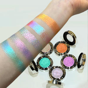 OEM grosir Vegan bebas ketel mata Chameleon rias wajah kuantitas tinggi metalik ditekan satu warna palet Eyeshadow berkilau - Product Image 4