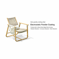 Chaise longue zéro gravité Meiqi en rotin, portable, pour extérieur, avec dossier, pour patio, jardin, parc et hôtel