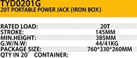 Kit de vérins hydrauliques fendus robustes de 20 tonnes avec hauteur maximale de 385 mm et boîte de rangement en fer pour la réparation automobile et la construction