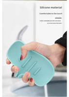 Porte-savon en silicone drainable antidérapant à séchage rapide avec rebord de drainage pour douche, salle de bain et évier de cuisine
