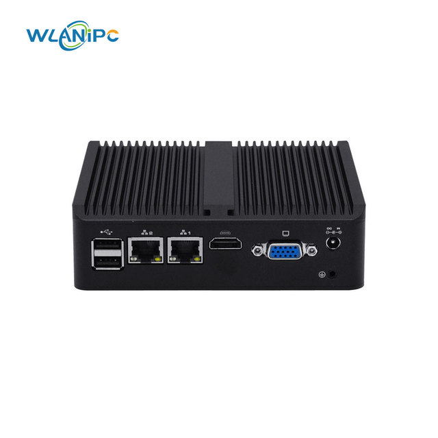 Win10/Linux Ubuntu/Debian Industrial Fanless mini PC N2840 2LAN 2COM 6USB Embedded PC VGA HD 2output 4K video micro pc