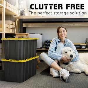 17 Gallon <b>Plastic</b> <b>Storage</b> <b>Bin</b> Tote Organizing Container with Ultra Durable Secure Latching Lids - Product Image 5