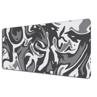 Tapis de souris de jeu XL 80x30cm Grand tapis de souris Base en caoutchouc antidérapante pour clavier Maison Bureau Noir Blanc Ligne topographique