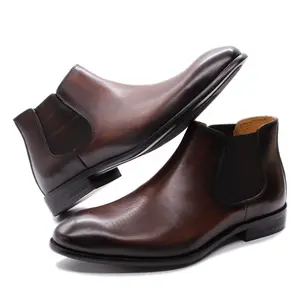 FELIX CHU yeni varış erkek yumuşak deri martens çizmeler tatil ayak bileği ayakkabı çizme erkekler için İtalyan