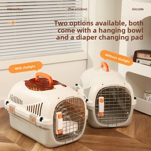 Boîte de transport portable pour animaux de compagnie approuvée par les compagnies aériennes, cage de voyage anti-stress pour chat et <span class=keywords><strong>chien</strong></span>, matériau PP, capacité de 7,5 kg pour voiture et expédition - Product Image 4