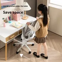 Chaise de bureau pivotante moderne avec support lombaire, en tissu maillé, design ergonomique, hauteur réglable, pour la maison/le bureau, avec accoudoirs