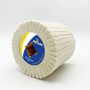 Roue de <span class=keywords><strong>brosse</strong></span> de feutre de laine de roue d'aileron <span class=keywords><strong>pour</strong></span> le tambour de réparation d'aluminium d'acier inoxydable de polonais en métal - Product Image 3