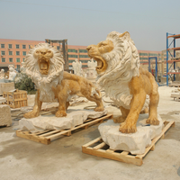 Sculptures d'animaux en pierre naturelle, statues de lions en marbre, fabriquées sur mesure par NORTON pour les jardins, les parcs, les zoos et les espaces publics.