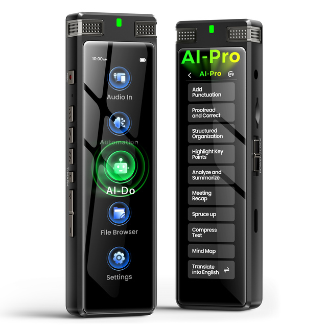 Professional Smart Wifi Voice Recorder for Meetings Lectures & Interviews AI Voice to Text MP3 Audio Format