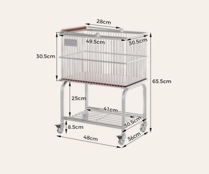 <span class=keywords><strong>Carrello</strong></span> Portapalle da Tennis a Due Livelli <span class=keywords><strong>con</strong></span> <span class=keywords><strong>Ruote</strong></span>, Multifunzionale e Portatile, Capacità 200 Palline, in Gomma, Legno Massello e Carbonio - Product Image 5