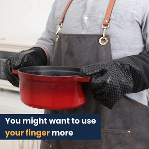 Gants de cuisine en silicone pour la cuisson, la pâtisserie, le micro-ondes, rouge et bleu, résistants à la chaleur - Product Image 6
