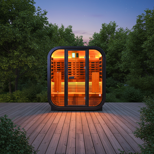 Sauna de Madera de Abeto Maciza de Lujo Moderno con Calefacción por Infrarrojos Lejanos para 3-4 Personas, Fácil Instalación, Ideal para la Sala de Estar - Product Image 1