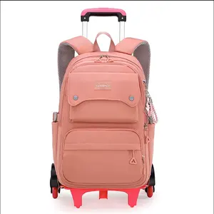 저렴한 학교 배낭 이동식 트롤리 학교 가방 계단 등반 바퀴 여자 중국 가방 공급 업체 가방