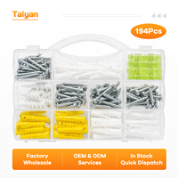 Kit de vis d'ancrage murales pour photos avec étui de rangement, vis à expansion en plastique assorties pour fixation murale de cadres photo
