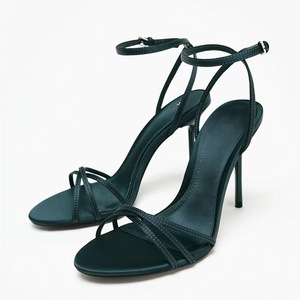F531 Sandali con <span class=keywords><strong>Tacco</strong></span> Alto da Donna Personalizzati Popolari, Sandali Slingback con <span class=keywords><strong>Tacco</strong></span> Blu Scuro Nero per Ufficio - Disponibili - Product Image 1