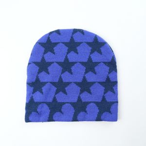 Gorro de punto Jacquard de lana 100% con patrón de Corazón Azul Marino Unisex gorro de invierno suave y cálido gorro de punto para hombres y mujeres 100% gorro de lana - Product Image 3