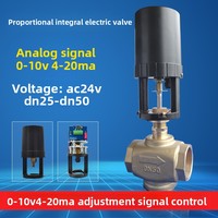 Vanne de régulation électrique à deux ports à commande proportionnelle-intégrale AC24V en laiton pour eau, modèle HVTS DN25-DN50, dédiée aux systèmes centraux