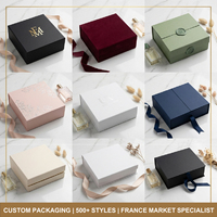 Boîte cadeau de luxe en forme de livre pour emballage de parfum, logo personnalisé, boîte en papier élégante haut de gamme avec plateau intérieur, ruban en papier et plastique