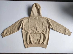 Pull à capuche en coton éponge français d'automne couleur unie avec logo en relief personnalisé ODM fourniture sérigraphie en soie - Product Image 6