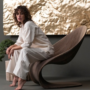 <span class=keywords><strong>Fauteuil</strong></span> de négociation de <span class=keywords><strong>forme</strong></span> spéciale minimaliste paramétrique, <span class=keywords><strong>fauteuil</strong></span> de repos moderne créatif en bois massif pour bureaux et espaces de réunion - Product Image 3