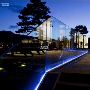 <strong>Deck</strong> <strong>Railing</strong> Frameless Balustrade Aluminum U Channel Profile Glass <strong>Railing</strong> with Led Light - Product Image 4