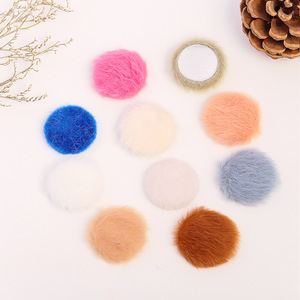 Botones de Pompón de Imitación de Conejo, Base Redonda y Plana, para Manualidades, Joyería y Accesorios para el Cabello, 10 Colores Aleatorios, Estilo Casual - Product Image 5