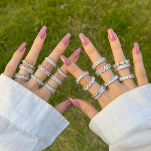 Anillo de circonita cúbica de plata de ley para hombres y mujeres, joyería alta para bodas, propuestas, fiestas, Estilo clásico - Product Image 4