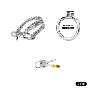FRRK Serrure de Chasteté Maître-Serviteur Formation Abstinence Jouet Pénis Bondage Creux Uriner Cage Pénis en Métal Jouet Sexuel Masculin Vente en Gros - Product Image 6