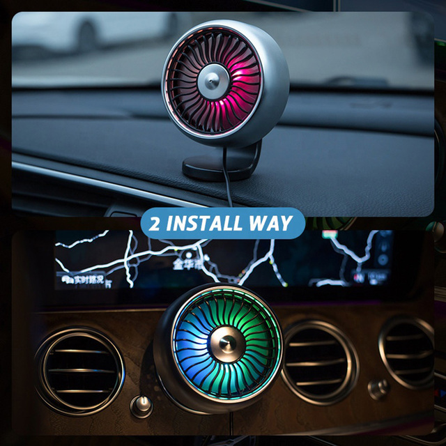 Original Factory Custom Mini Car Fans Other Consumer Electronics F102 New Cool Car Gadgets Accessories with Atmosphere LED Light