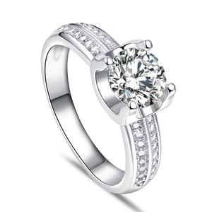 Bague de fiançailles et de mariage pour femme en argent massif 925 plaqué or avec diamant de laboratoire, nouveau design Sun Star - Product Image 1