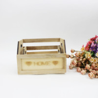 Pot de fleur doublé étanche fourni en usine boîte de rangement en bois multifonctionnelle creuse rétro boîte de rangement