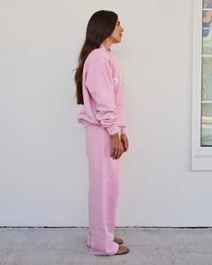 Premium Custom <b>Pink</b> Mock Neck <b>Sweatshirt</b> Women Soft Fleece Loose Fit Sporty Pullover Streetwear Heavyweight Cotton <b>Sweatshirts</b> - Product Image 3