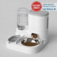 Distributeur automatique de nourriture pour animaux de compagnie en plastique, gravité 2 en 1, pour grands chiens et chats, avec base antidérapante, non électrique, utilisation en intérieur