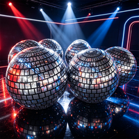 Boule miroir gonflable géante en PVC, décoration de boule disco, ballon réfléchissant argenté brillant pour fête, mariage, événement, publicité