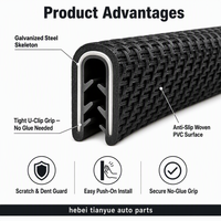 Bande d'étanchéité flexible en PVC/acier profilé en U pour la protection des bords de portières de voiture, anti-poussière, anti-insectes, insonorisante, service de découpe sur mesure