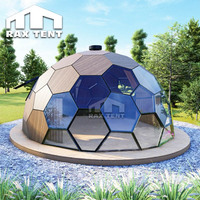 Kits de dômes géodésiques hexagonaux en verre RAXTENT 6M 7M pour le glamping, la maison et les hôtels Airbnb