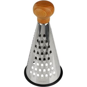 In stile classico in acciaio inox grattugia formaggio e grattugia vegetale con manico in legno sicuro certificato FSC - Product Image 1
