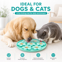 Alas Licking Anjing Slow Feeder Silikon, Alas Makan Hewan Peliharaan Tekstur Bunga dengan Suction Cup untuk Anjing Kucing, Mainan Pengayaan Makanan