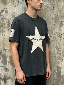 T-shirts Hongguan style High Street, effet délavé vintage, coton lourd 250 g/m², broderie personnalisée avec logo, manches courtes. - Product Image 2