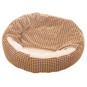 Cozy Donut Cuddler Cama cueva antiansiedad, cama ortopédica redonda lavable para mascotas Cama para perros pequeños con manta adjunta - Product Image 1