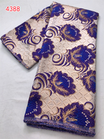 4388 WholesaFancy Séquence Polyester Dentelle avec Tissu Jacquard Métallique Tissu Jacquard Brocart Africain pour Robes