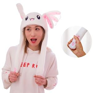 Gorro de Conejo Coreano con Orejas Móviles Inflables, Adorable Gorro de Peluche Animado, Divertido y Suave - Product Image 2
