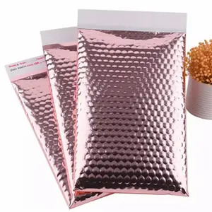Hot Selling The New Foil Bubble Bags Padded Shipping Envelopes Rose Gold Metallic Bubble Mailers