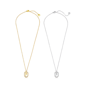 Collana con Ciondolo a Forma di Lettera P con Diamante 10x15Cm, Catena per Collo, Gioielli alla Moda in Acciaio Oro e Argento - Product Image 2