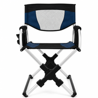 Chaise de Réalisateur Pliante Portable avec Poche Latérale, Accoudoir Rembourré, Cadre en X en Aluminium – Idéale pour le Camping, les Pique-niques, la Photographie et le Cinéma en Extérieur