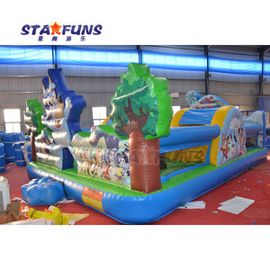 Château gonflable de grande taille en PVC pour enfants, location de fête commerciale, aire de jeux gonflable avec toboggan - Product Image 2